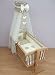 Crib Chiffon Canopy / Drape / Mosquito Net + Moses Basket Holder - Heart Beige