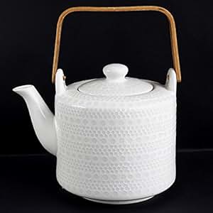 ASA LIGNENOIRE Teekanne 1,5 Liter - Porzellan Kanne Mit Edelstahlsieb
