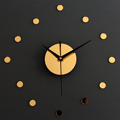 CHLWW Creative Personality Fashion Simple Casual Acrylic Mirror DIY Living Room Bedroom Quartz Wall Clock,Gold