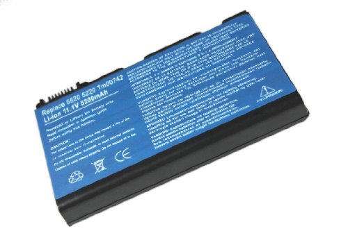 TOKUYI® Li-ion 11,10 Volt 5200mAh Notebook Laptop Akku Ersatzakku für ACER Extensa 5230, 5230E, 5420, 5430, 5610, 5620, 5630EZ, 5630Z, 5630ZG, 7620Z, TravelMate 6552, 7520-502G25Mn, 7720G-702G50Mn, TM5730-662G25Mn, ACER Extensa 5210, 5220, 5235, 5420G, 5620G, 5620Z, 5630, TravelMate 5330, 5520, 5730, TM5330 Series Laptop Battery - 7