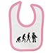Price comparison product image Evolution of a Robot Design Baby Bib with Baby Pink Contrast Trim and Black Print