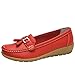 Produktbild Ba Zha HEI 💖💖 Damen Beiläufig Weicher Boden Steigung Einzelne Schuhe Erbsenschuhe Frühling Herbst Outdoor Breathable Tuch Schuhe Flache Fußschuhe (Rot, 39)