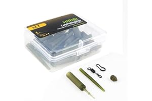 ‎HIRISI TACKLE Hirisi Tackle Helicopter Rigs für Hair Rigs, Sicherheitsclips, Haken, Wirbel, Gummipuffer(Karpfenangeln)