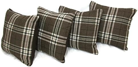 4 x Brown Woven Wool Look cushion covers 18"-45 cm complete with Cushions/ Inners /Inserts
