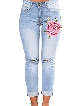 LHWY Le Donne Magre Slim Pantaloni Angolo Ricamati I Piedi Piccoli Elastica Jeans