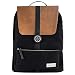 Produktbild Rucksack Lissabon braun - schwarz, Wasserabweisender Canvas/veganes Kunstleder/groß / Laptop Notebook 15,6 Zoll/DIN A4 Ordner/für Schule, Arbeit, Uni, Reisen