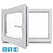 Produktbild Kellerfenster - Kunststoff - Fenster - weiß - BxH 800x450 / 80x45 DIN Links - 3-Fach-Verglasung - Wunschmaße möglich - Lagerware