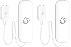AIDNTBEO 2 pezzi per Tuya WiFi Smart Home, rilevatore di perdite d'acqua per sensore di immersione, allarme per basso livello dell'acqua condiviso in famiglia, immersione subacquea, 91 x 38 x 22 mm
