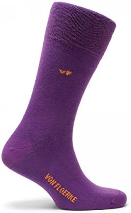 Hand Knitted Business Socks 100% Egyptian Cotton – violet, purple Plain – Mid Calf Socks for Men by VON FLOERKE
