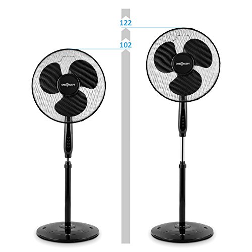 oneConcept Black Blizzard 3G Standventilator Standlüfter (schwarze Rotorblätter, Timer, Oszillations-Schwenkfunktion, 3 Geschwindigkeitsstufen) schwarz - 6