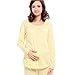 Aimeart Pregnant Women Pajama Postpartum Nursing Lactation Breastfeeding Suit, Light Yellow, (UK)12-(CN)L