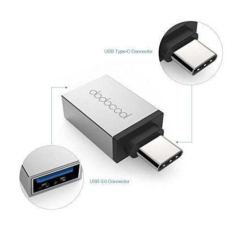 2X dodocool USB C Adapter – Mini Micro USB 3,1 Type-C zu USB-A 2,0 für MacBook / ChromeBook Pixel / Nexus 5X / Nexus 6P / Nokia N1 / Type C und Alle USB-C Phones, Tablets und Laptops (Silber) - 2