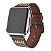 Produktbild WAOTIER für Apple Watch 44mm Armband 42mm Armband Leder Armband Retro Armband für Apple Watch Series 4/3/2/1 mit Edelstahl Verschluss Armband für iWatch 42mm 44mm für Männer Frauen (Dunkelbraun)