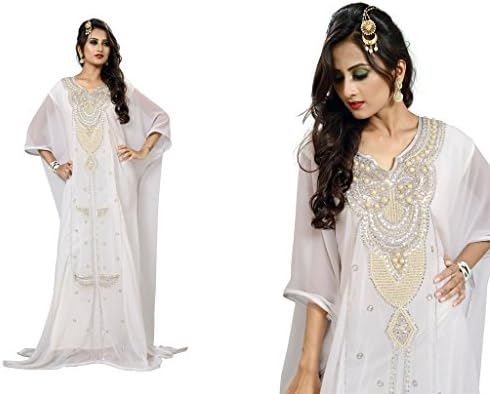 OKS Women's Kaftan Farasha Maxi Dress N24- White