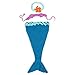 Cute Cartoon Mermaid Style Baby Infant Newborn Hand Knitted Crochet Hat Costume Baby Photograph Props Set (Blue)