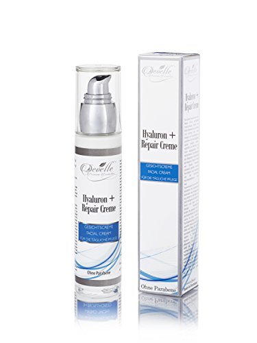 Hyaluron-Säure + Repair Gesichtscreme von Develle Premium Cosmetics | Hochdosierte Hyaluron Creme | Anti Aging Fluid | 50 ml Premium Kosmetik - Made in Germany - Anti-Aging-Pflege - Hyaluron-Creme - Tag und Nacht Pflege-Creme