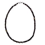 Chakrazuordnung: 1. Chakra Rauchquarz Kette Facetten Schliff ca. 6,5 mm Länge der Kette ca. 43 cm mit 925 er Silber Verschluss.(3964)