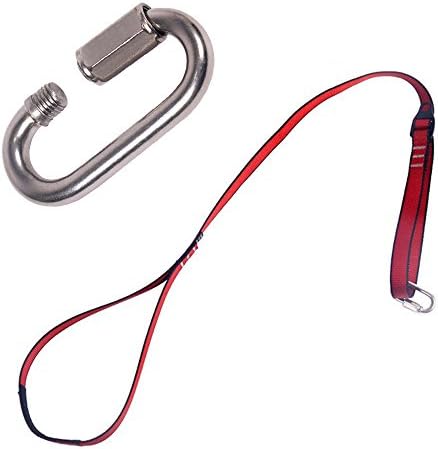 Top819 Trade Stainless Steel Oval Carabiner Foot Loop Climbing Webbing Slings Seat Belts for Safety Outdoor Mountaineering Tree Rock Climbing Rescue