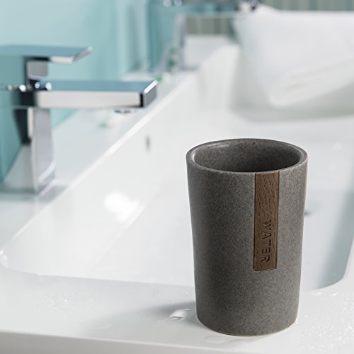 Sealskin 361870414 Becher Pierra Badaccessoire, Polyresin / Plastik, grau, 7,3 x 8,1 x 10,8 cm - 2