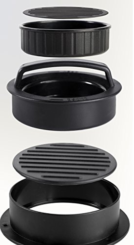 Hamburgerpresse-GRATIS REZEPTHEFT-Burgerpresse-Antihaftbeschichtung-Gefüllte Burger-Mini Burger für Kinder-Buletten-Frikadellen-Cheeseburger-BBQ-Küchenhelfer-Grillzubehör-Patty Maker - 3