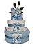 Luxury Boys Blue Baby Flowers Bouquet nappy cake and keepsake capsule FREE Delivery
