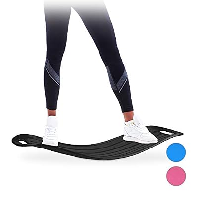 Relaxdays Twist, Handliches Balance Für Ganzkörpertraining, Belastbares XL Workout Board BIS 150 Kg, Schwarz Planche d'équilibre Adulte Unisexe, Noir