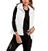 Produktbild Swallowuk Ärmellos Jacket Damen Steppweste Herbst Winter Elegante Ärmellos Weste Mädchen Casual Revers Outerwear Streetwear Mantel Coat (3XL, Weiß)