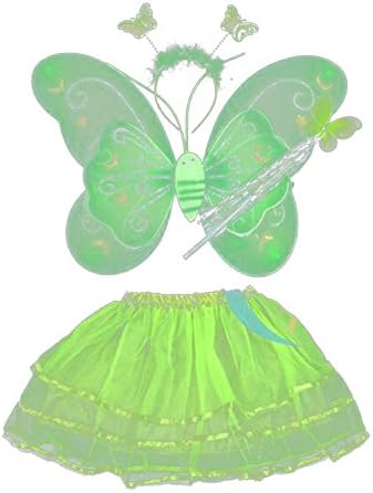 BOBORA Fairy Girl Kid Butterfly Wing Wand Headband Tutu Skirt Cosplay Clothes