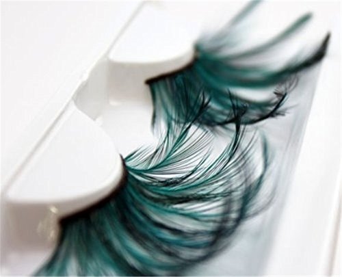 Handgemachte – Wimpern, Künstliche Wimpern, grüne super weich Feder, falschen Wimpern, Sonder Maskerade Bühne - 2