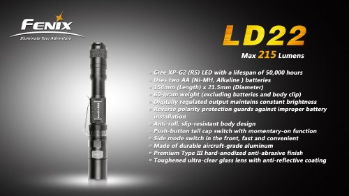 Fenix LD22 Cree XP-G2 LED Taschenlampe - 2
