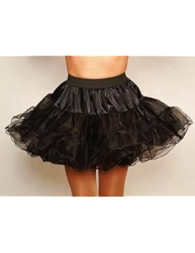 Petticoat schwarz mit schwarzer Drahtkante, Erwachsenen-Größe:36/38