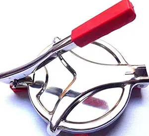 SWAG BRUZZLINE Manual Stainless Steel Papad/Khakhra/Chapati Roti Puri Maker Press Machine with PRE Fitted Handle, 6.5 inch Dia, Silver