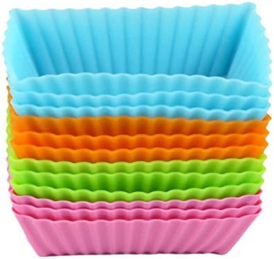 Bakerpan Silicone Mini Cake Holders, Mini Loaf Cup, Rectangle Shape, 12 Pack by Bakerpan