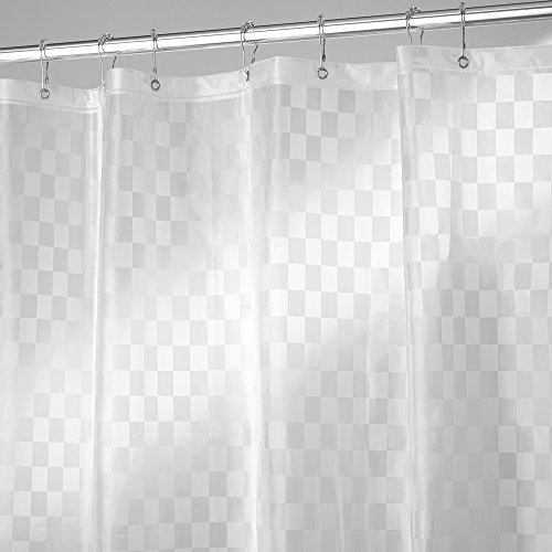 InterDesign Checkers Schimmel-/Spakresistenter Wasserdichter Duschvorhang aus EVA, 180 x180 cm, durchsichtig - 2