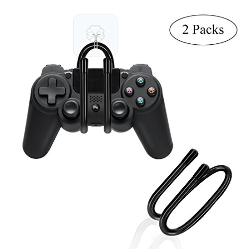 Preisvergleich Produktbild StarPlayer Controller Stand KopfhörerStänder wandhalterung Verstellbar mit Klebehaken für Kopfhörer, Controller PS4, PS3, Xbox, Nintendo Switch, Aluminium, 2Pack