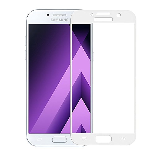 [2 Stück]Samsung Galaxy A5 2017 Panzerglas - EUGO 3D Full Coverage 9H Gehärtetem Glas Schutzfolie Displayschutzfolie Panzerglas - Weiß