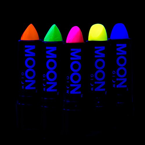 Moon Glow – Neon UV Lippenstift 4.5g Intensiv Set mit 5 Farben  – ein spektakulär glühender Effekt bei UV- und Schwarzlicht! - 2