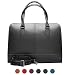 Produktbild Su.B 15,6 Zoll Laptoptasche mit Trolleyband Fuer Damen | Spaltleder | Professionelle Designer Aktentasche, Handtasche, Schultertasche | Made in Italy - Schwarz