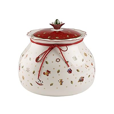Villeroy & Boch Toy's Delight Grand pot de conservation, Porcelaine Premium, Blanc/Rouge