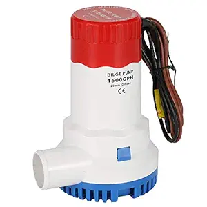 AIRTAK Bilge Pump for Boat DC12V 1500GPH Small Bilge Pump 12 Volt Electric Water Pump Low Noise