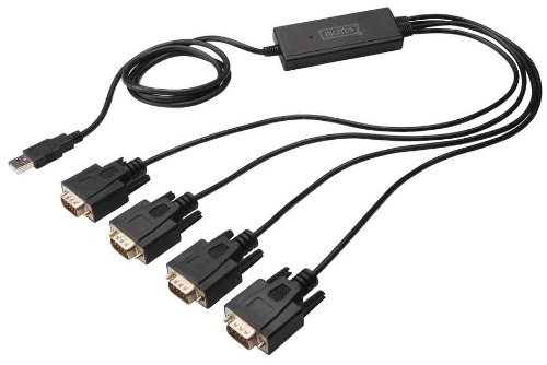 DIGITUS USB 2.0 zu 4xRS232 Adapter Kabel, 1.5m Kabellänge, FT2232H Chipsatz, Windows / Linux / Mac kompatibel - 2