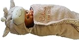 Baby Einschlagdecke Giraffe mit Namen bestickt Babydecke 3d Kapuze Geschenk Taufe Geburt