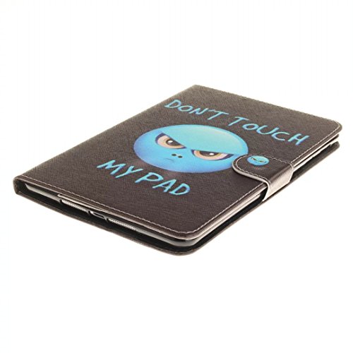 iPad Mini 1/2/3 Hülle, Vandot Ultra Thin Dünn Muster Pattern Case Cover für iPad Mini 1/2/3 7.9 Zoll Schutzhülle Tablet-PC PU Leder Flip Handyhülle Telefonkasten mit Standfunktion Kreditkarte Malerei Painting Kratzfeste Handy Schutz Schale Tasche Etui Abdeckung + Pom Pom Ball Plüsch-Kugel – Angry Don’t Touch My Pad - 5