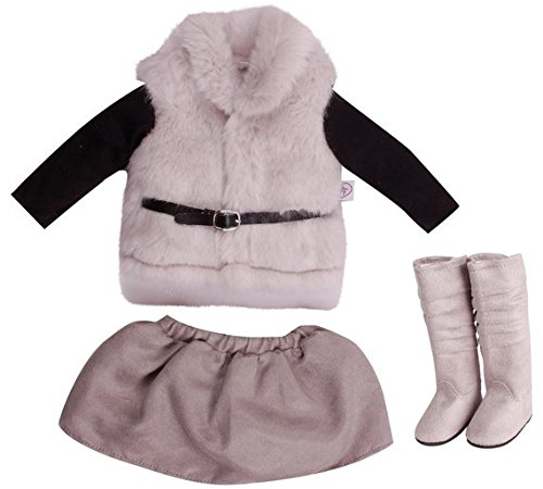 Price comparison product image Designafriend Grey Faux Fur Outfit Chad Valley