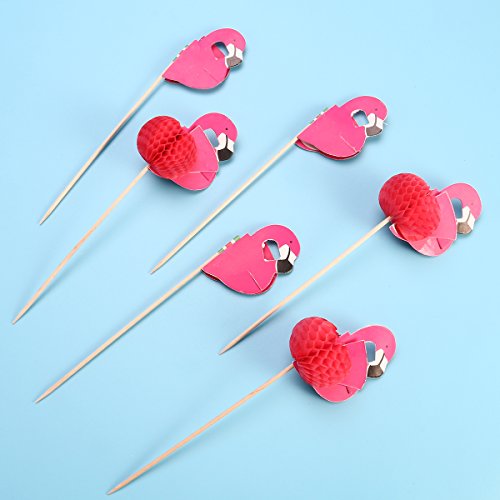 OUNONA 20 Stück Flamingo Cupcake Topper Deko Picker - 5