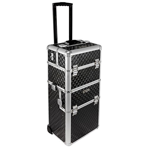 Preisvergleich Produktbild anndora Trolley 2 Rad Pilotenkoffer schwarz Alu Rahmen Koffer Beauty Case