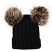 Produktbild happy event Winter Kinder Baby Warm Winter Pelz Ball Gestrickte Wollmütze (Schwarz)