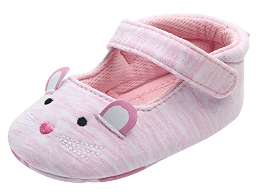 Tongyouyuan - Zapatos Antideslizantes para Bebés Niñas de Algodón Suave Transpirable Casual con Suela de Goma Zapatillas de Primeros Pasos Baby Shoes - 0-6 Meses - Rosa