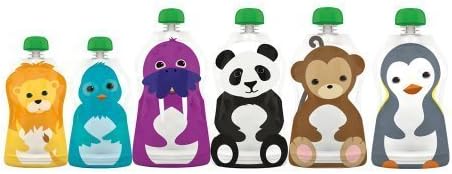 Squooshi Reusable Food Pouch - Assorted Sizes - 6 ct by Squooshi