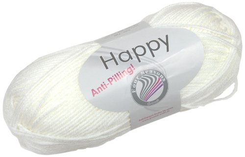 Gründl UNI Happy Wolle Farbe 01 Weiss, 100 Gr./ 100% Polyacryl, Anti Pilling, Mützenwolle